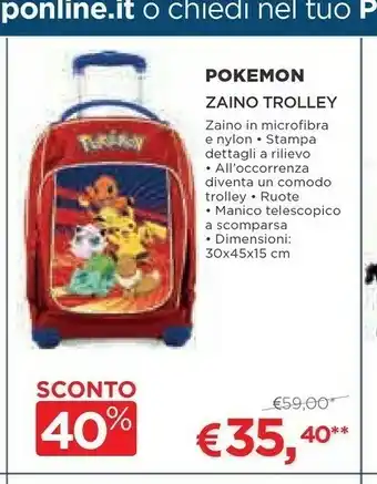 Coop Pokemon Zaino Trolley offerta