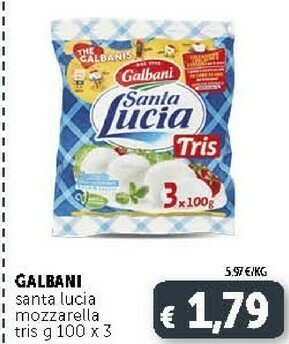 Deco Supermercati Galbani Santa Lucia Mozzarella offerta