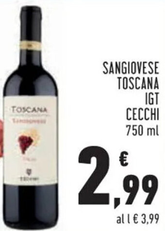 Conad SANGIOVESE TOSCANA IGT CECCHI 750 ml offerta