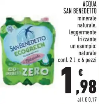 Conad ACQUA SAN BENEDETTO 2 l x 6 pezzi offerta