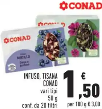 Conad CONAD INFUSO, TISANA 50 g 20 filtri offerta
