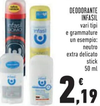 Conad DEODORANTE INFASIL 50 ml offerta