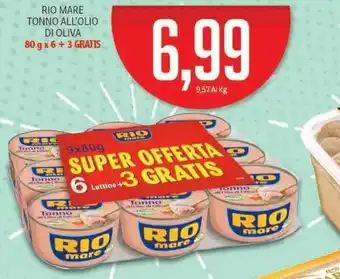 Supermercati Piccolo Rio Mare Tonno All'Olio di Oliva 80g x 6 + 3 gratis offerta