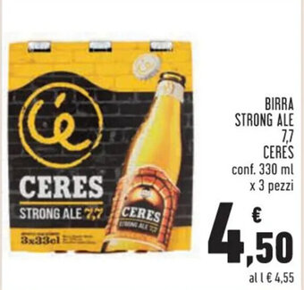 Conad Superstore BIRRA STRONG ALE 7,7 CERES conf. 330 ml x 3 pezzi offerta
