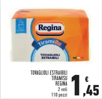 Conad Superstore TOVAGLIOLI ESTRAIBILI TIRAMISU REGINA 2 veli 110 pezzi offerta