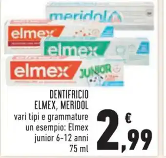 Conad Superstore DENTIFRICIO ELMEX, MERIDOL 75 ml offerta