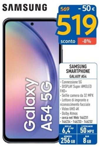 FreeShop SAMSUNG SMARTPHONE GALAXY A54 offerta