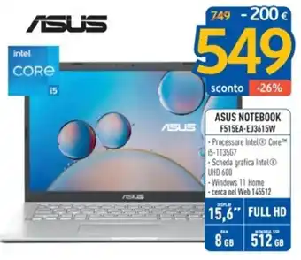 FreeShop ASUS NOTEBOOK F515EA-EJ3615W offerta