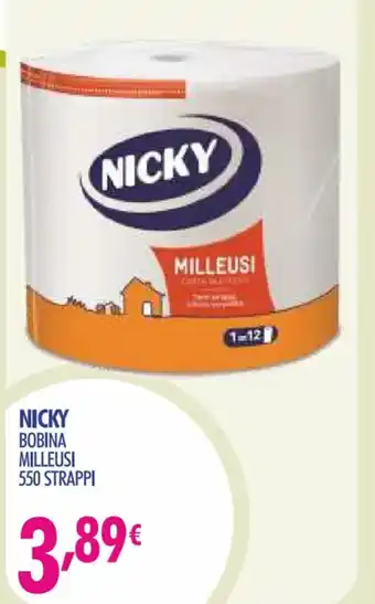 Acqua & Sapone NICKY BOBINA MILLEUSI 550 STRAPPI offerta