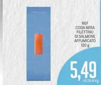 Supermercati Piccolo Nef Coda Nera Filettino di Salmone Affumicato 120g offerta