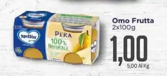 Supermercati Piccolo Mellin Omo Frutta 2x100g offerta