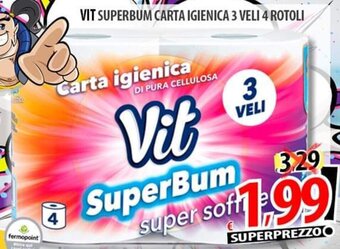 Il Genio Supermercato VIT SUPERBUM CARTA IGIENICA 3 VELI 4 ROTOLI offerta