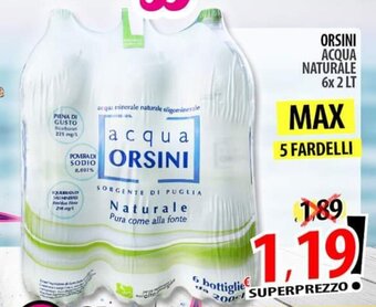 Il Genio Supermercato ORSINI ACQUA NATURALE 6x 2 LT offerta