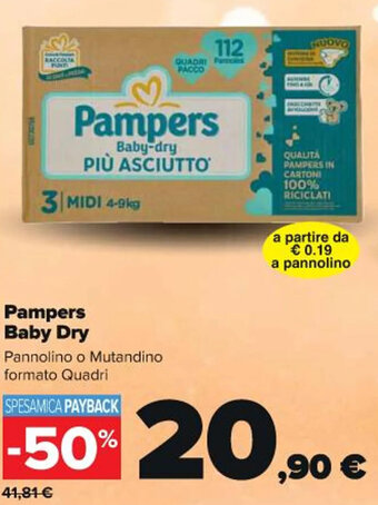Carrefour Iper Pampers Baby Dry offerta