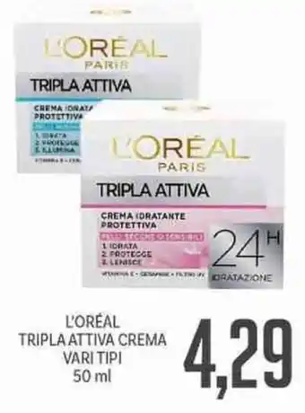 Supermercati Piccolo L'Oreal Tripla Attiva Crema Vari tipi 50ml offerta