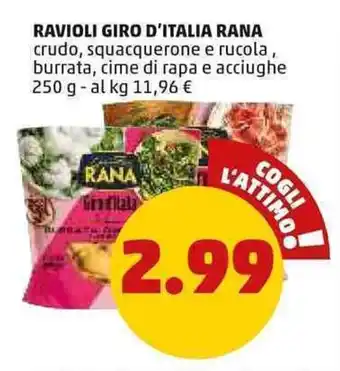 PENNY RAVIOLI GIRO D'ITALIA RANA 250 g offerta