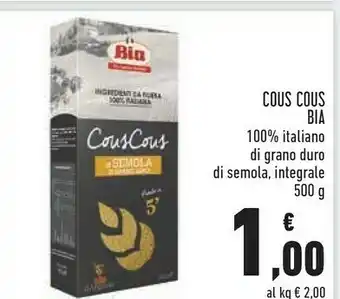 Conad Bia - Cous Cous Medio 500 G(ml) offerta