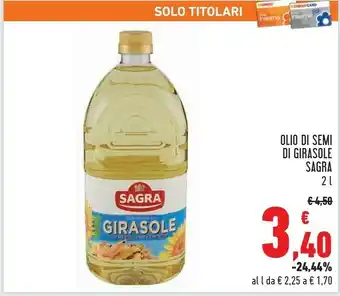 Conad Sagra - Olio di Semi di Girasole 2000 g(ml) offerta
