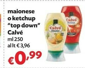 Pam Calvè Maionese O Ketchup Top Down offerta