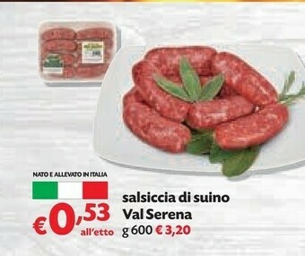 Pam Val Serena Salsiccia Di Suino offerta