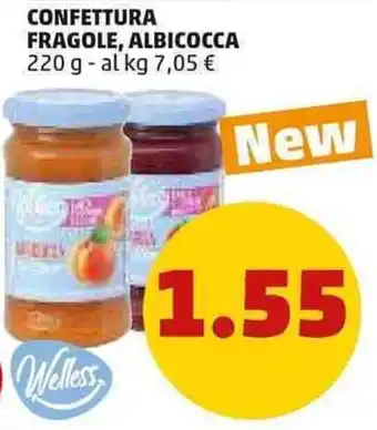 PENNY Welless CONFETTURA FRAGOLE, ALBICOCCA 220 g offerta