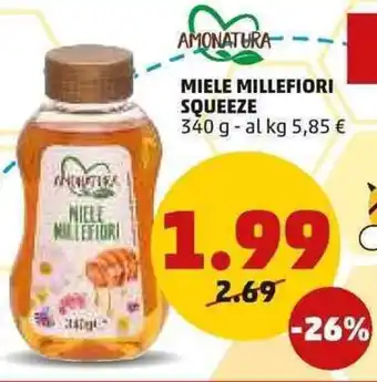 PENNY AMONATURA MIELE MILLEFIORI SQUEEZE 340 g offerta