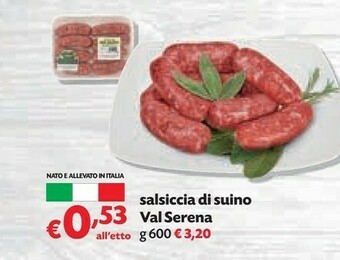 Pam Val Serena Salsiccia Di Suino offerta