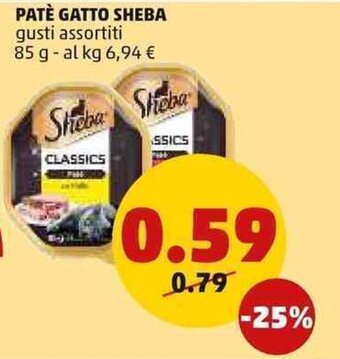 PENNY PATÈ GATTO SHEBA gusti assortiti 85 g offerta