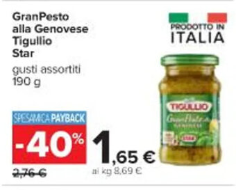 Carrefour Iper GranPesto alla Genovese Tigullio Star 190 g offerta