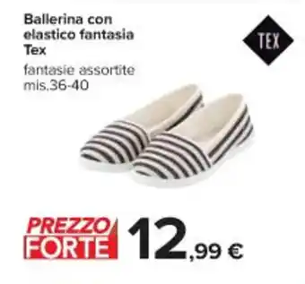 Carrefour Iper Ballerina con elastico fantasia tex 36-40 offerta