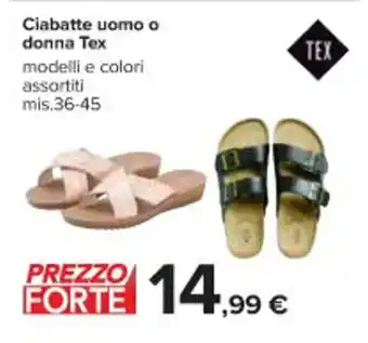 Carrefour Iper Ciabatte uomo o donna Tex 36-45 offerta