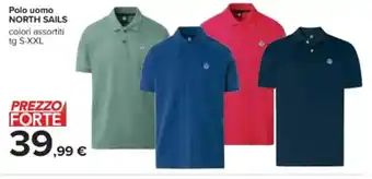 Carrefour Iper Polo uomo NORTH SAILS colori assortiti tg S-XXL offerta