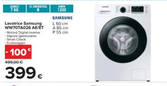 Carrefour Iper Lavatrice Samsung WW70TA026 AE/ET offerta