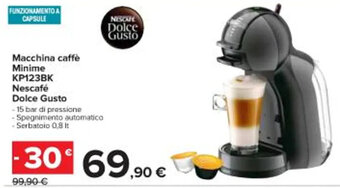 Carrefour Iper Macchina caffè Minime KP123BK Nescafé Dolce Gusto offerta