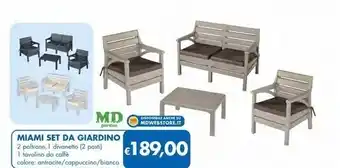 MD Discount Miami set da giardino offerta