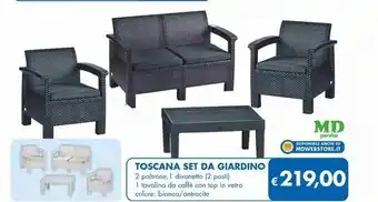 MD Discount Toscana set da giardino offerta