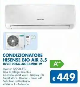 MD Discount Hisense condizionatore bio air 3.5 tdve120ag + kg35mr01w offerta