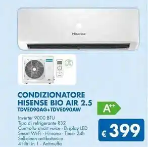 MD Discount Hisense condizionatore bio air 2.5 tdve090ag + tdve090aw offerta