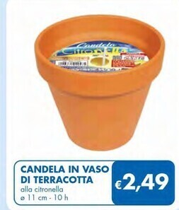 MD Discount Candela in vaso di terracotta offerta