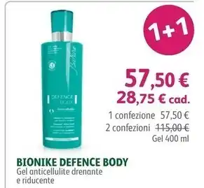 Bionike defence body gel anticellulite drenante e riducente