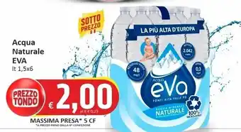 Paghi Poco Eva acqua naturale offerta