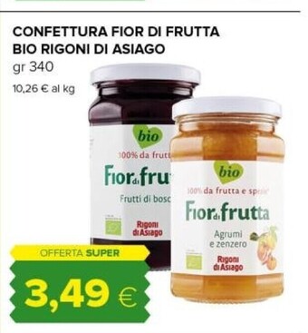 Tigre Rigoni di asiago confettura fior di frutta bio offerta