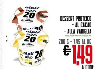 Todis Alplì dessert proteico - al cacao - alla vaniglia offerta