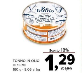 Todis Re di tonno - tonno in olio di semi offerta