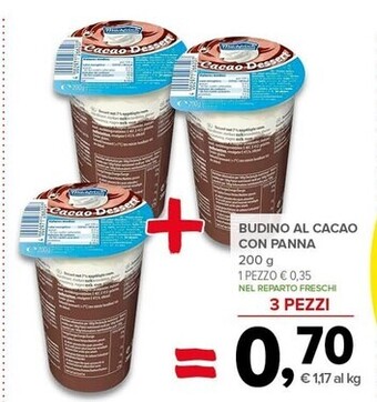 Todis Budino al cacao con panna offerta