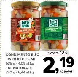 Todis Bontà dell'orto condimento riso - in olio di semi offerta