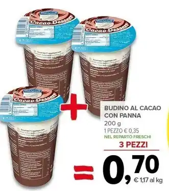 Todis Budino al cacao con panna 200 g offerta