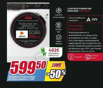 Trony Aeg lavatrice powercare lr8h84gby offerta