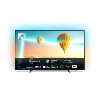 Trony Philips ambilight tv 55 android tv uhd 4k 55pus8007, hdr10+ e dolby vision, ready for gaming, smart tv, dolby atmos offerta