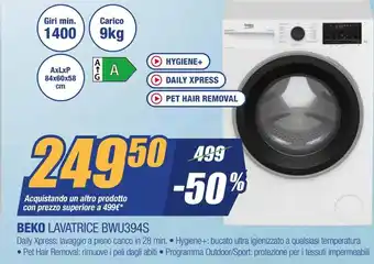 Beko lavatrice bwu394s